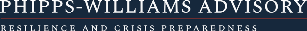 text that reads Phipps-Williams Advisory, resilience and crisis preparedness